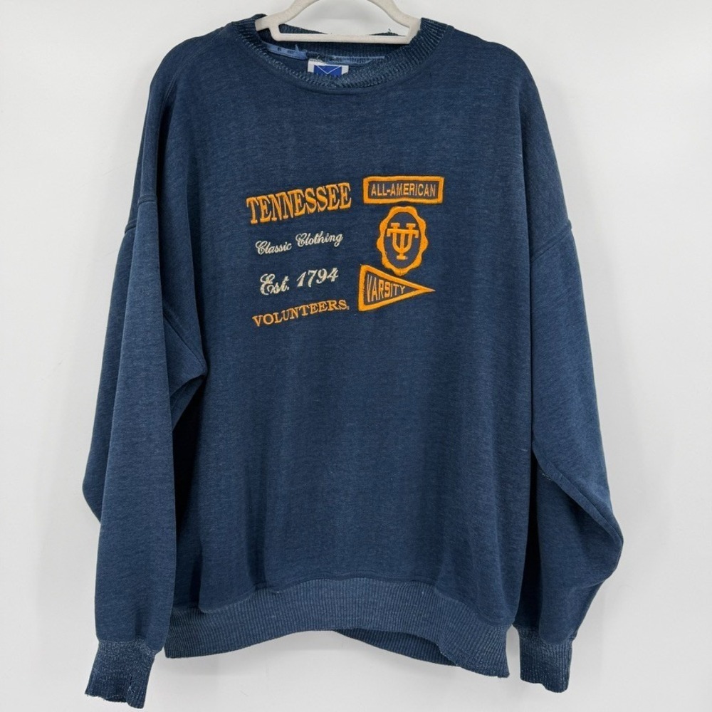VTG Tennessee Volunteers Vols Mens Sweatshirt XL Patchwork Distressed Collegiate